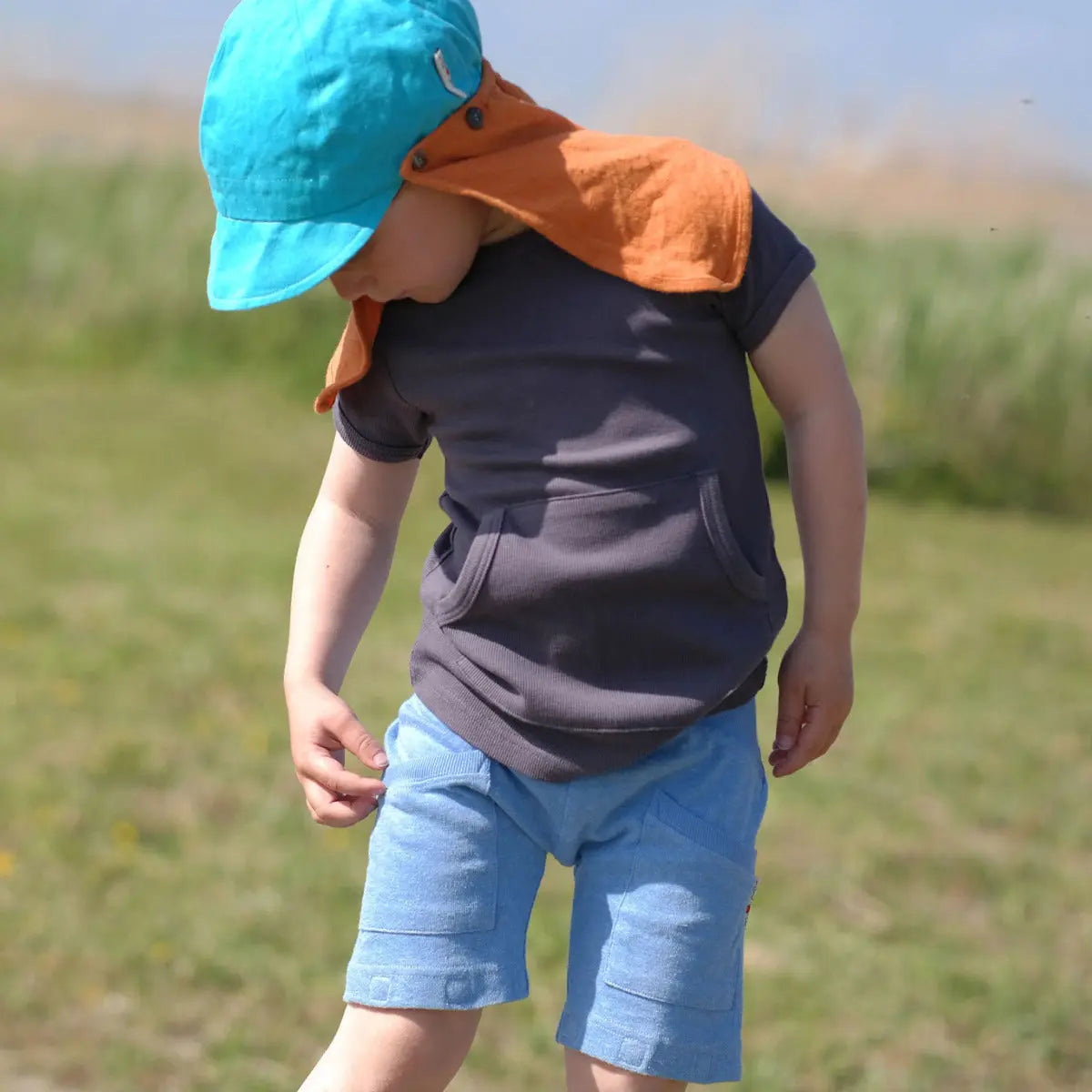 Pantalon évolutif ManyMonths en chanvre et coton bio - Blue Purple - Lilinappy