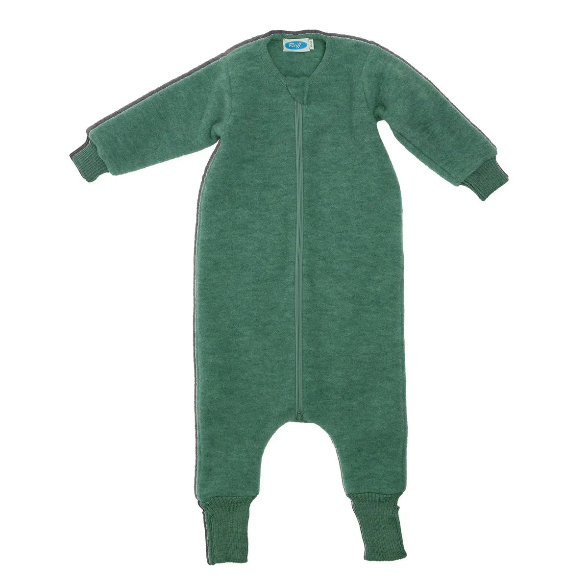 Combinaison de nuit bébé en polaire de laine bio Reiff - Vert Sage 
