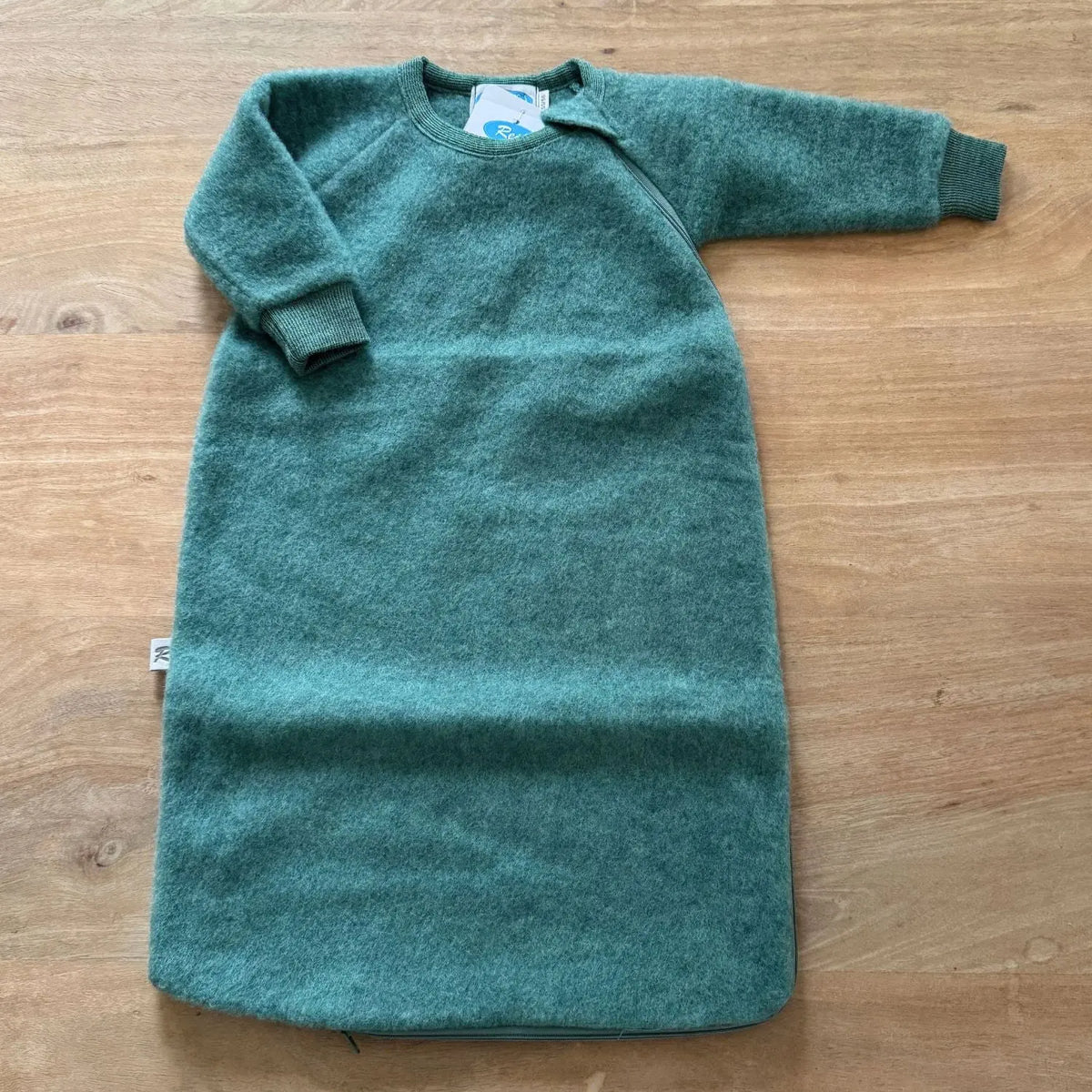 Gigoteuse bébé à manches en polaire de laine mérinos bio Reiff – Vert