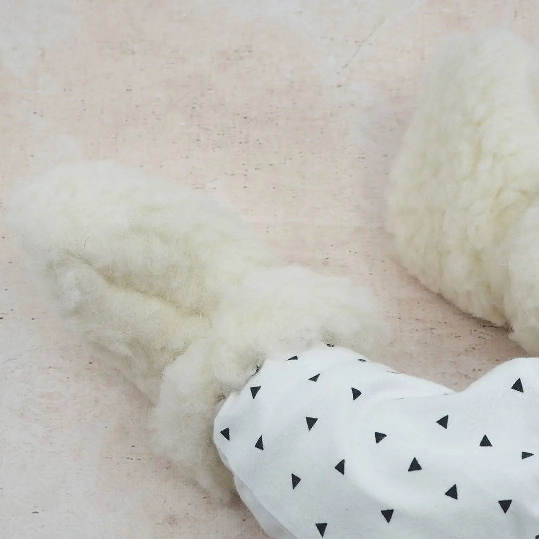 Chaussons en laine vierge Bébé Saling - Naturel - Lilinappy