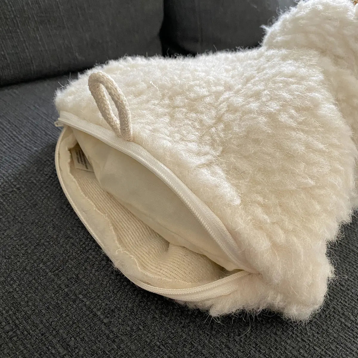 Bouillotte Hippo en laine et noyaux de cerise Saling - Lilinappy