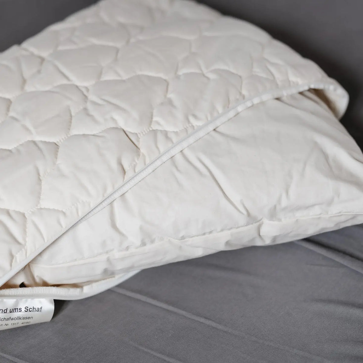 Oreiller naturel en laine de mouton et coton biologique Saling 40x60 cm 