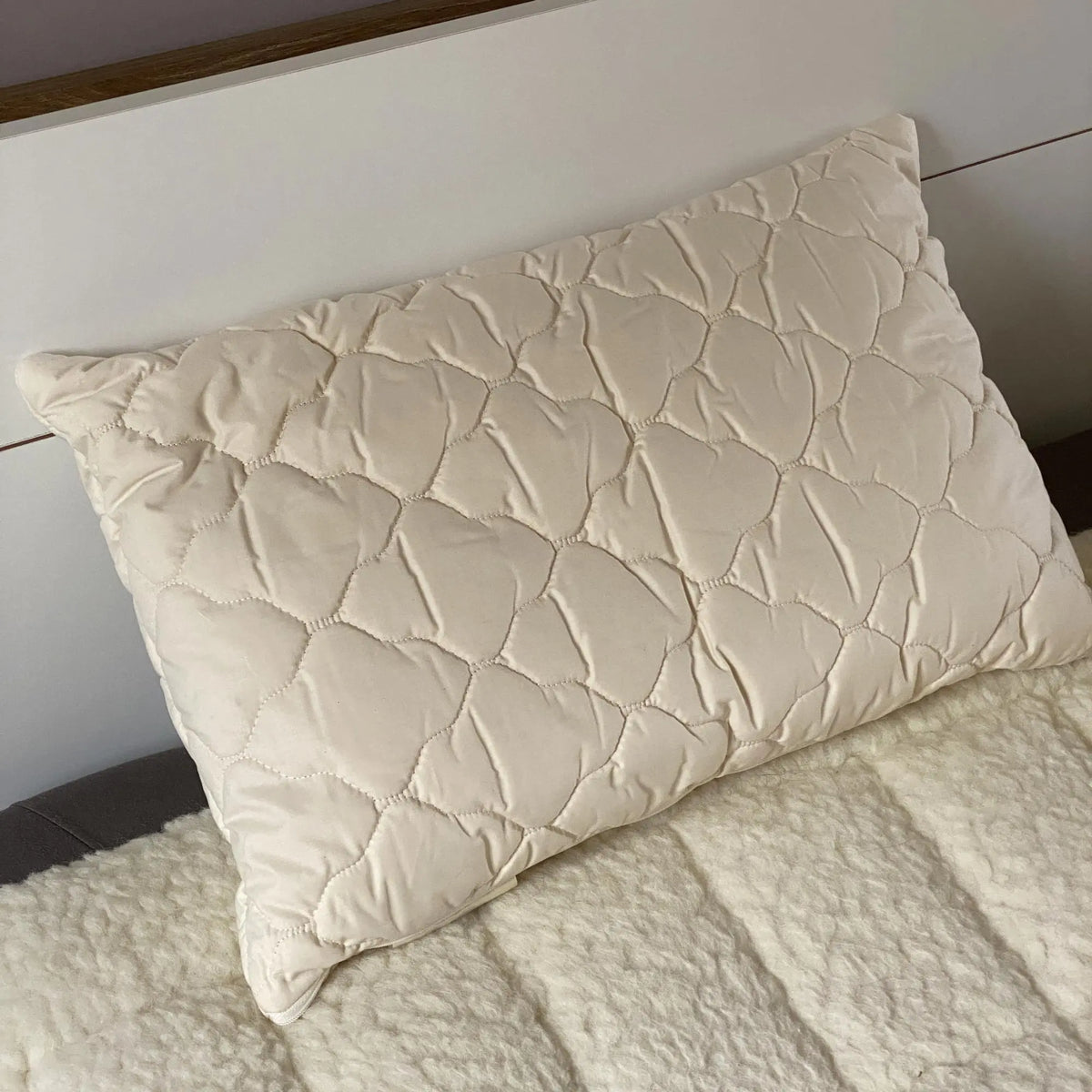 Oreiller naturel en laine de mouton et coton biologique Saling 40x60 cm 