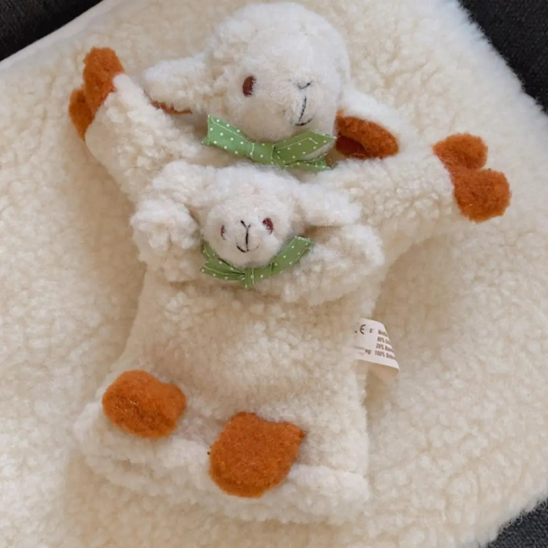 Marionnette en laine vierge Maman/bébé Sassoupi 