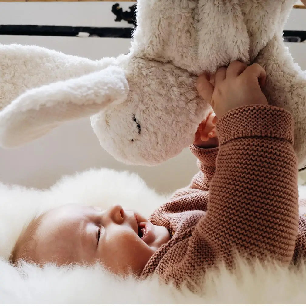 Doudou bouillotte en coton bio & laine Senger Naturwelt - Lapin 