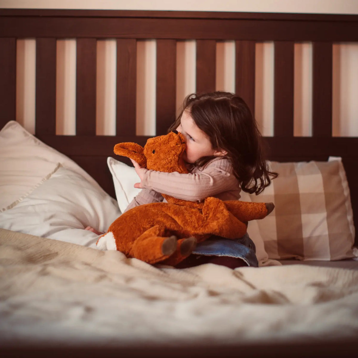 Doudou bouillotte en coton bio & laine Senger Naturwelt - Grand Faon 