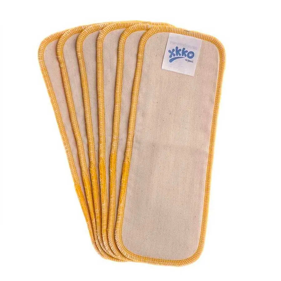 Lot de 2 boosters pour couches lavables en coton bio naturel XKKO, deux tailles disponibles 