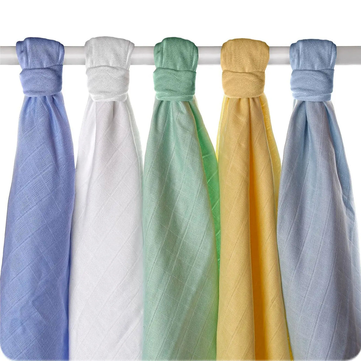 Lot de 5 langes en coton bio coloré XKKO - 70x70cm 