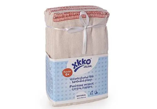 Lot de 6 langes préplié en Coton bio Xkko-2