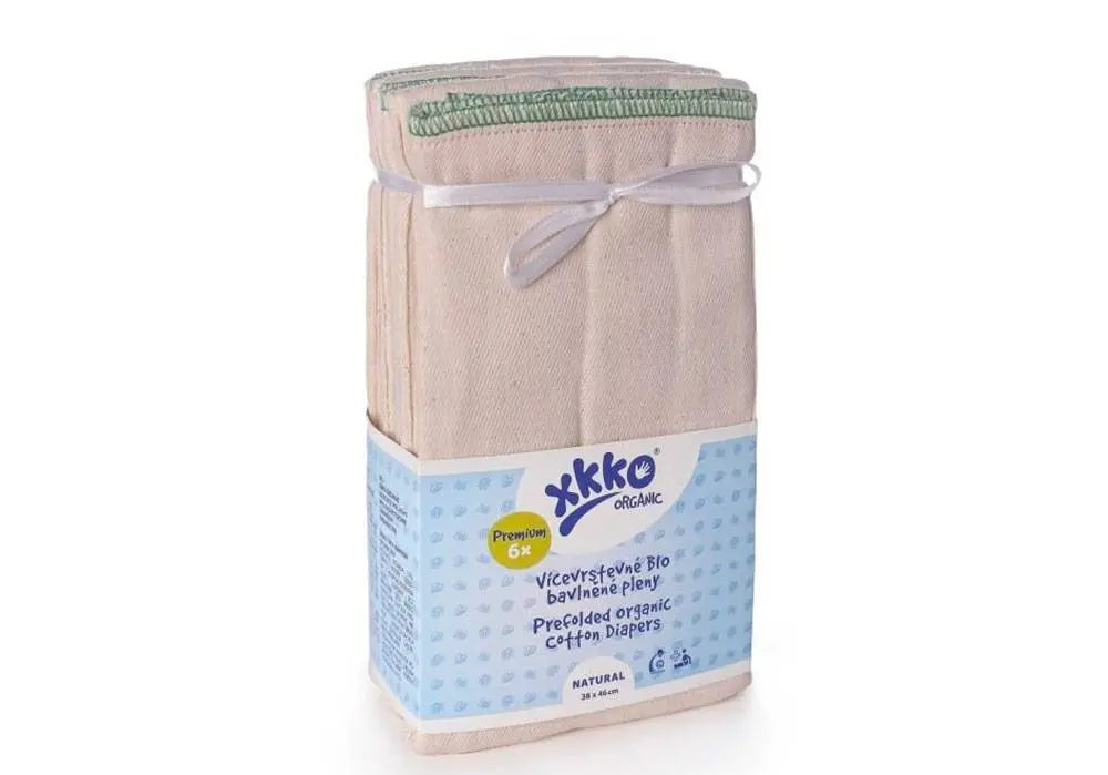 Lot de 6 langes préplié en Coton bio Xkko-3